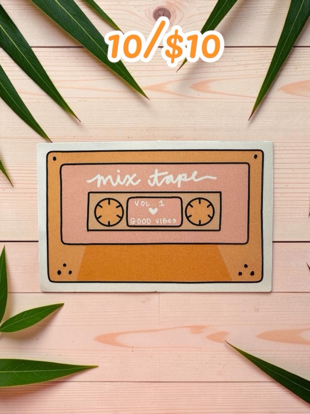 Mix Tape Sticker Retro Cassette Tape Vinyl Decal | Vintage Music Lover Aesthetic